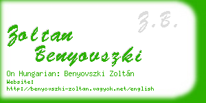 zoltan benyovszki business card